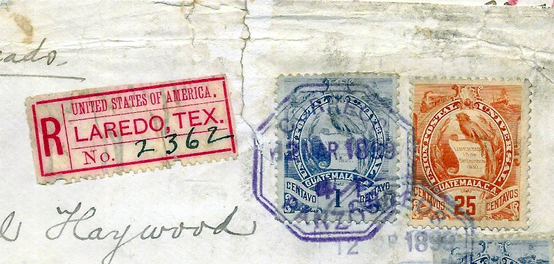 cover with stamps and label