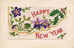 New Year purple flowers with flap