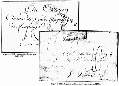 1796 Army of Italy 18th Regiment Mail