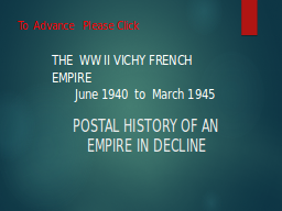 POSTAL HISTORY OF AN
 EMPIRE IN DECLINE 
                    