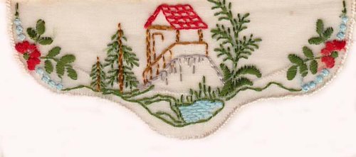 card: New Year House and Flower 
